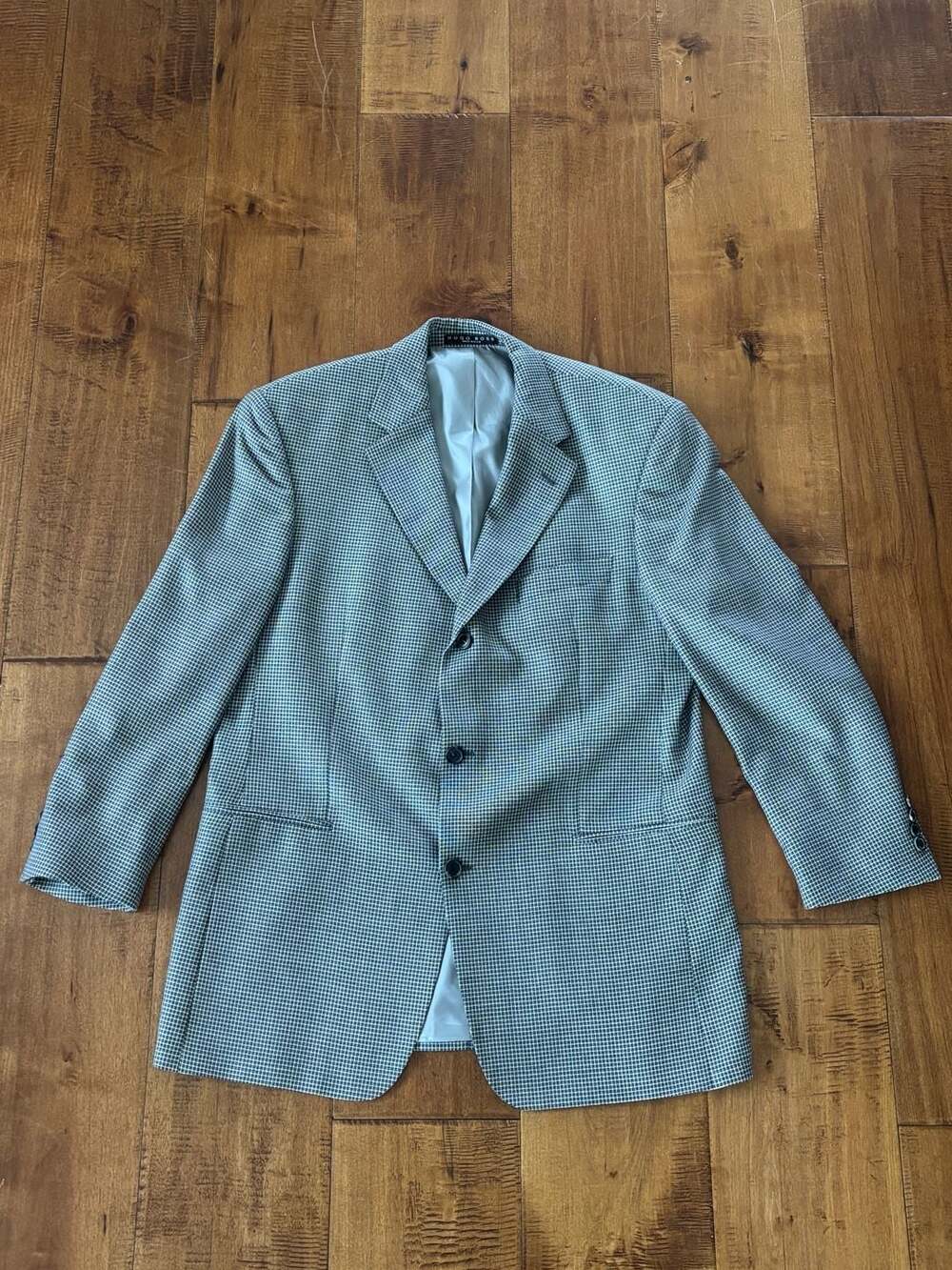 Hugo Boss E. Thomas Silk and Wool Plaid Sport Coat Blazer 42R